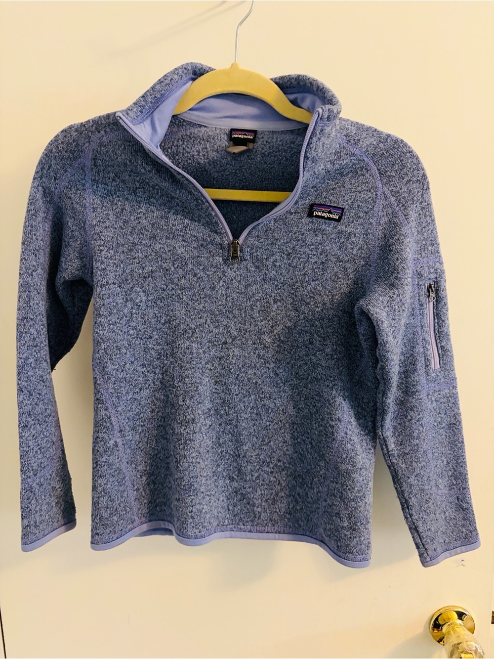 Patagonia Kids Gray Purple Quarter-Zip Pullover